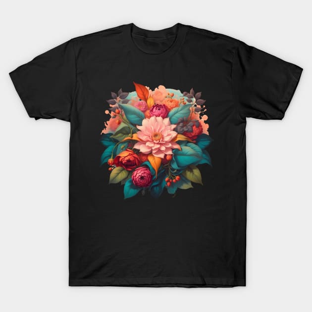 sublimation design with spring blooming flowers T-Shirt by NoonDesign